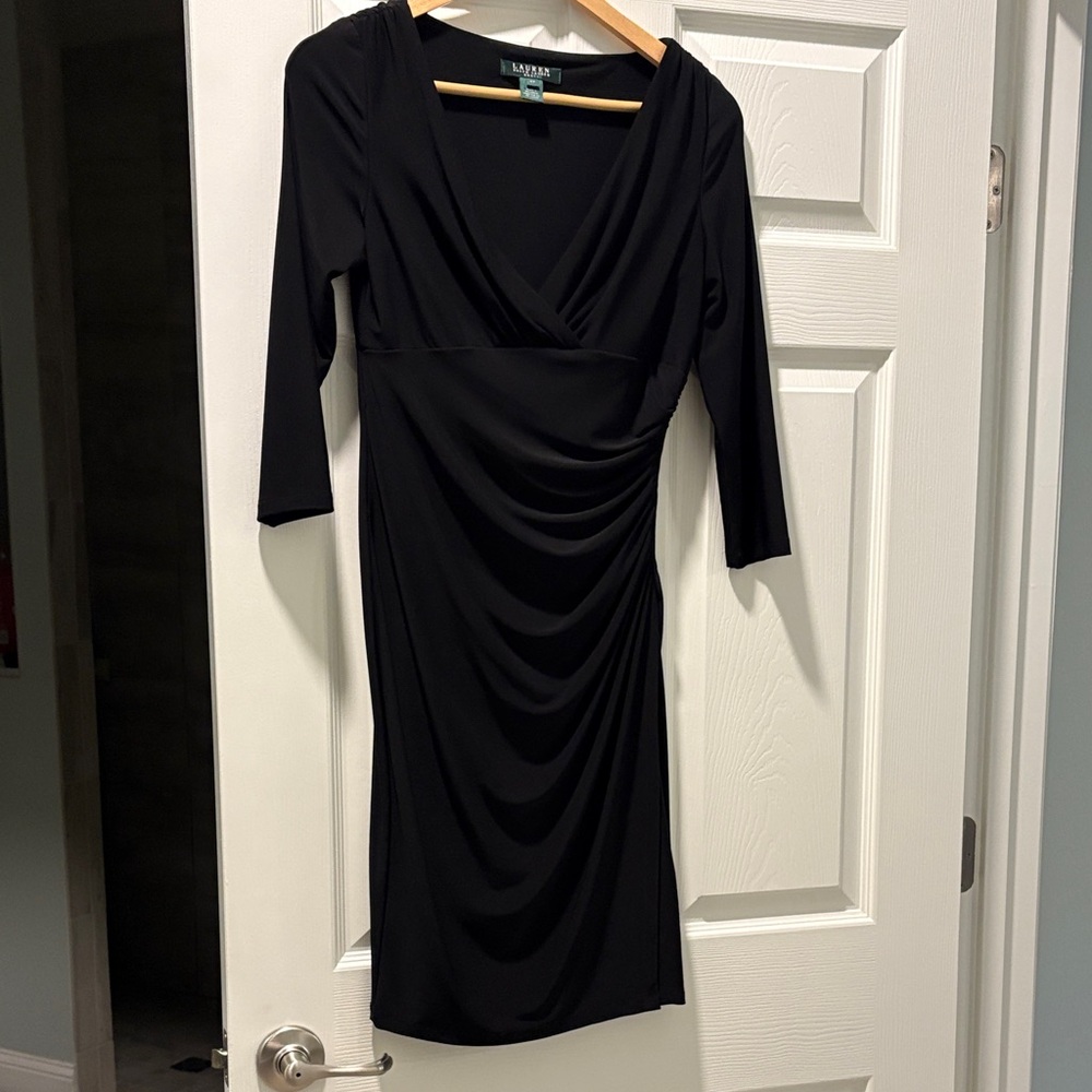 Ralph Laurent Long Sleeve Black Dress in Size 4P